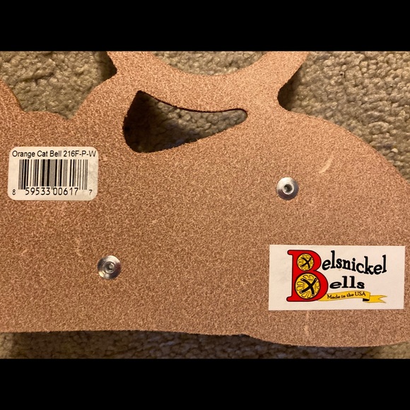 Leather Tabby Cat Doorknob Bell Hangers - Picture 8 of 8